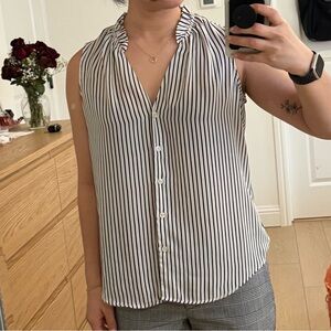 Banana Republic Black and White Striped Blouse